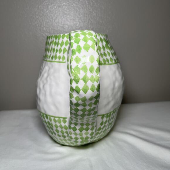 1995 Rare Find Juilus Jaspers Mariposa Italy Ceramic Pitcher Green Diamond Vtg - Picture 4 of 13